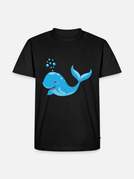 whale - Men's Premium Organic T-Shirt - black