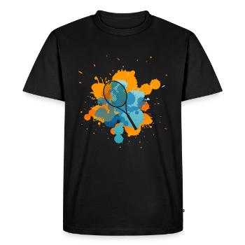 Tennis - Männer Premium Bio T-Shirt - Schwarz - Vorne - Nico (187cm)