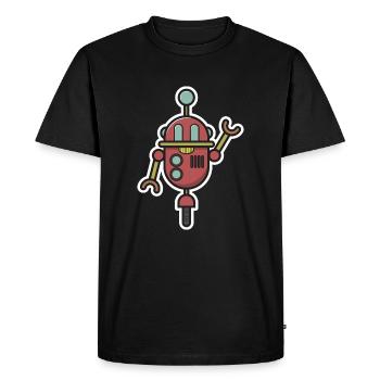 Robot Science Fiction Gift Kids Funny Bot - Men's Premium Organic T-Shirt - black - Front - Nico (187cm)