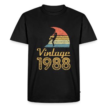 1988 vintage mountaineering rocks boulder climbing - Men's Premium Organic T-Shirt - black - Front - Nico (187cm)