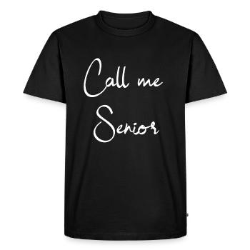 Call me Senior - Men's Premium Organic T-Shirt - black - Front - Nico (187cm)