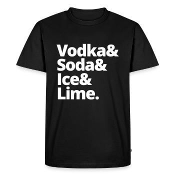 vodka soda glace à la chaux - T-shirt Premium bio Homme - noir - Devant - Nico (187cm)