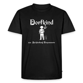Dorfkindspruch Mecklenburg Vorpommern - Männer Premium Bio T-Shirt - Schwarz - Vorne - Nico (187cm)