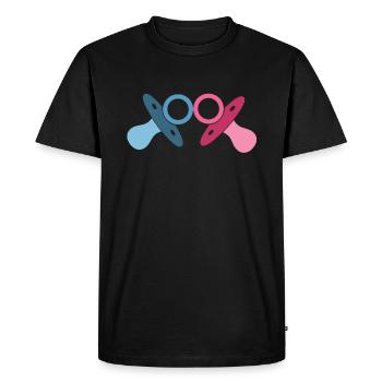 Grossesse Enceinte Jumeaux Twins Cadeau - T-shirt Premium bio Homme - noir - Devant - Nico (187cm)