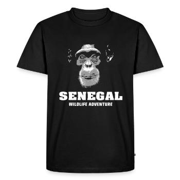 Sénégal - Chimpanzés - T-shirt Premium bio Homme - noir - Devant - Nico (187cm)