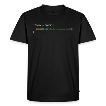 Father and Coding Design - Men's Premium Organic T-Shirt - black - Front - Nico (187cm)