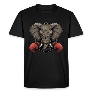 Éléphant Boxer MMA Logo - T-shirt Premium bio Homme - noir - Devant - Nico (187cm)