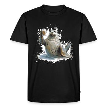 Robbe Bière Drôle - T-shirt Premium bio Homme - noir - Devant - Nico (187cm)