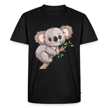 Happy koala ours koala sur bambou - T-shirt Premium bio Homme - noir - Devant - Nico (187cm)