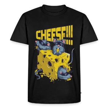 SAY CHEESE!! - Men's Premium Organic T-Shirt - black - Front - Nico (187cm)