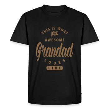 Awesome Grandad - Men's Premium Organic T-Shirt - black - Front - Nico (187cm)