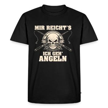 Angler Feierabend angeln Hobby Lustig Geschenk neu - Männer Premium Bio T-Shirt - Schwarz - Vorne - Nico (187cm)