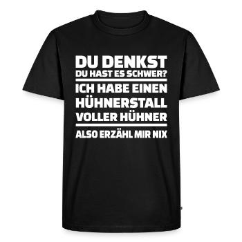 Poulet Coq Poulet Poulet Poulet Poulet Poulet - T-shirt Premium bio Homme - noir - Devant - Nico (187cm)