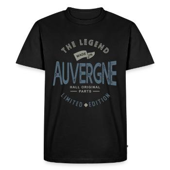 MADE IN AUVERGNE région cadeau - T-shirt Premium bio Homme - noir - Devant - Nico (187cm)