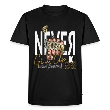 N’abandonnez jamais - T-shirt Premium bio Homme - noir - Devant - Nico (187cm)