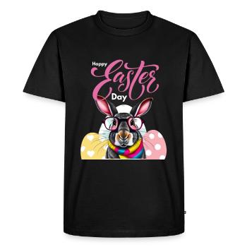 Funny rabbit funny glasses bunny easter day - Men's Premium Organic T-Shirt - black - Front - Nico (187cm)