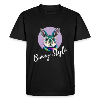 Bunny style rabbit funny glasses happy easter day - Men's Premium Organic T-Shirt - black - Front - Nico (187cm)