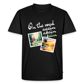 "Van-life is the best life", van life t-shirt - T-shirt Premium bio Homme - noir - Devant - Nico (187cm)