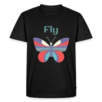 Butterflies pattern - T-shirt Premium bio Homme - noir - Devant - Nico (187cm)