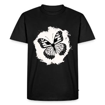 Butterflies pattern - T-shirt Premium bio Homme - noir - Devant - Nico (187cm)