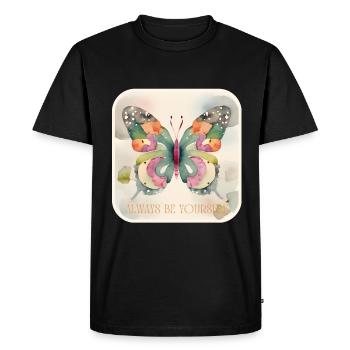 Butterflies pattern - T-shirt Premium bio Homme - noir - Devant - Nico (187cm)