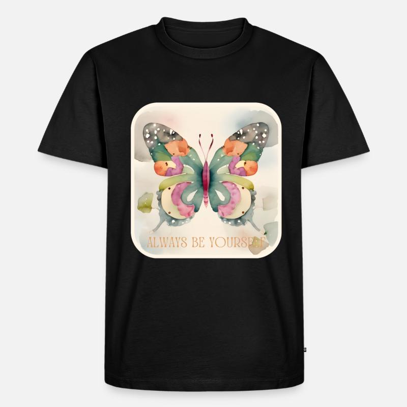 Schmetterlinge Muster - Männer Premium Bio T-Shirt - Schwarz