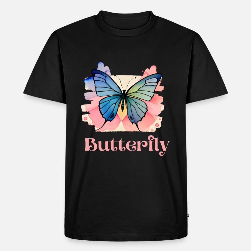 Schmetterlinge Muster - Männer Premium Bio T-Shirt - Schwarz