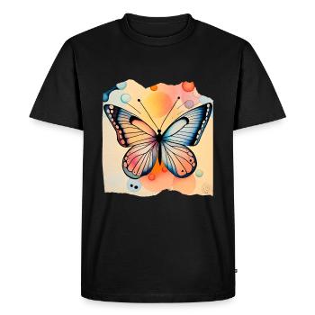 Butterflies pattern - T-shirt Premium bio Homme - noir - Devant - Nico (187cm)