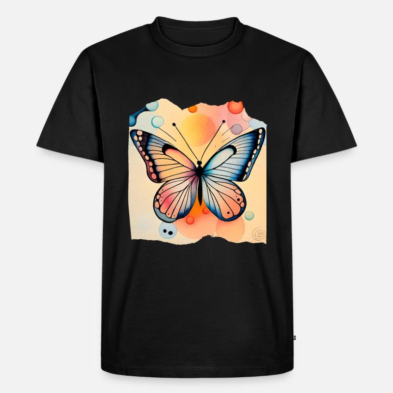 Schmetterlinge Muster - Männer Premium Bio T-Shirt - Schwarz