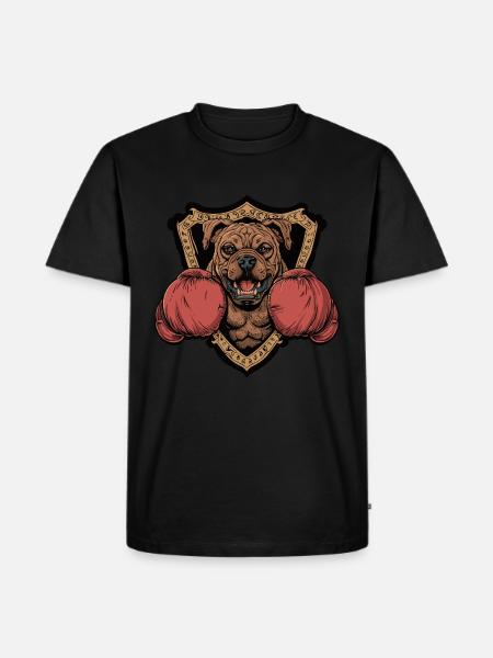 Dog Boxer MMA Logo - Men's Premium Organic T-Shirt - black