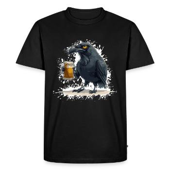 Raven Crow Bière Drôle - T-shirt Premium bio Homme - noir - Devant - Nico (187cm)