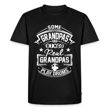 Real Grandpas Play Drums - Men's Premium Organic T-Shirt - black - Front - Nico (187cm)