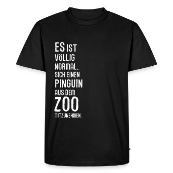 Pingouin Zoo Pôle Sud Antarctique Oiseaux Oiseaux Neige - T-shirt Premium bio Homme - noir - Devant - Nico (187cm)