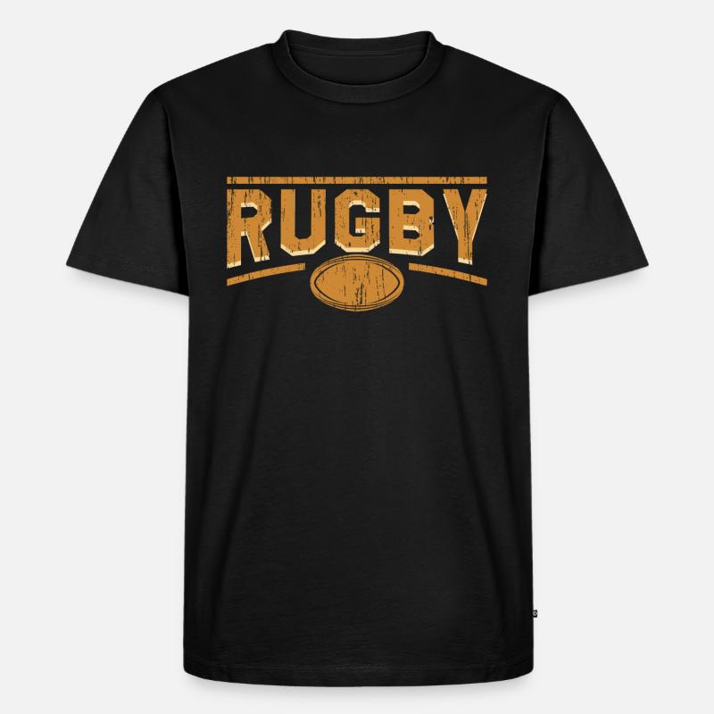 Rugby - Männer Premium Bio T-Shirt - Schwarz