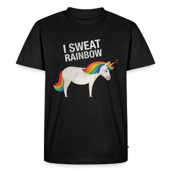 I Sweat Rainbow | Cool Unicorn Retro Vintage Style - T-shirt Premium bio Homme - noir - Devant - Nico (187cm)