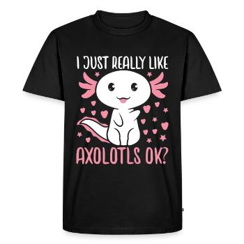 Axolotl - T-shirt Premium bio Homme - noir - Devant - Nico (187cm)