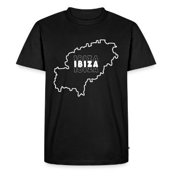 Carte de l’île d’Ibiza Espagne Îles Baléares - T-shirt Premium bio Homme - noir - Devant - Nico (187cm)