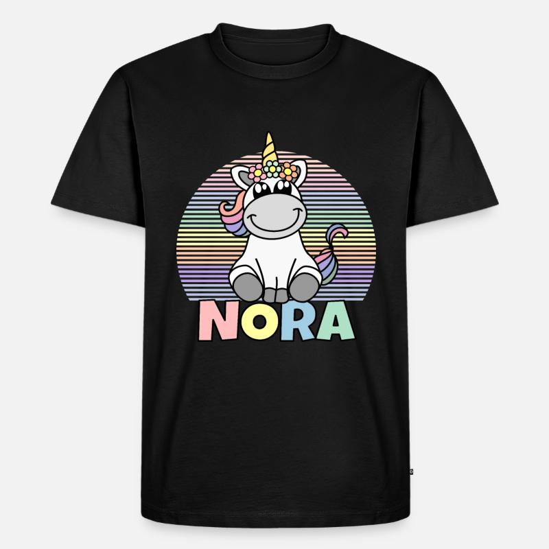 Nora Einhorn Name - Männer Premium Bio T-Shirt - Schwarz