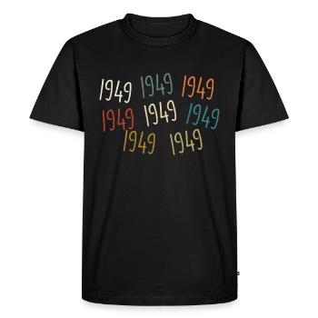 Né en 1949, année de naissance - légendaire depuis 1949 - T-shirt Premium bio Homme - noir - Devant - Nico (187cm)
