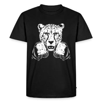 Cheetah Boxing Fighter MMA - Men's Premium Organic T-Shirt - black - Front - Nico (187cm)