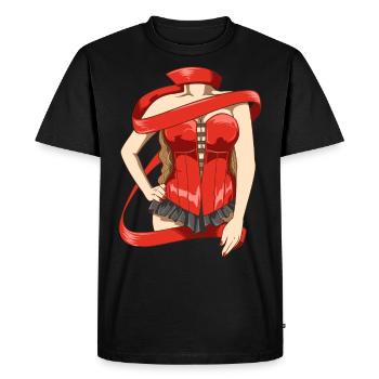 Une belle femme dans un corset sexy - T-shirt Premium bio Homme - noir - Devant - Nico (187cm)