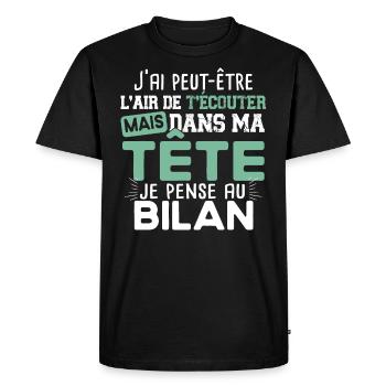 Comptable Comptabilité Bilan Métier Calcul Humour - T-shirt Premium bio Homme - noir - Devant - Nico (187cm)