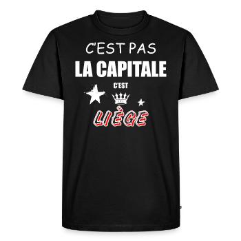 C'est Pas La Capitale C'est Liège - T-shirt Premium bio Homme - noir - Devant - Nico (187cm)