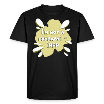 INFP stéréotype design crybaby - T-shirt Premium bio Homme - noir - Devant - Nico (187cm)