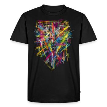 Pattern Colors Futurism - Men's Premium Organic T-Shirt - black - Front - Nico (187cm)