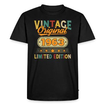 1963 Vintage Original 1963 Birthday Gift - Men's Premium Organic T-Shirt - black - Front - Nico (187cm)