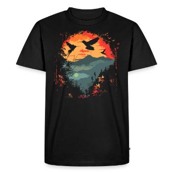 colibri, oiseau, la nature, animaux, nature sauvage, nectar - T-shirt Premium bio Homme - noir - Devant - Nico (187cm)