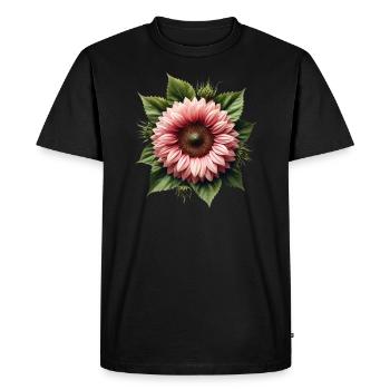 Tournesol Rose Floral Fleur de Vigne Floral Floral - T-shirt Premium bio Homme - noir - Devant - Nico (187cm)