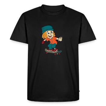 Skateboad enfant - T-shirt Premium bio Homme - noir - Devant - Nico (187cm)