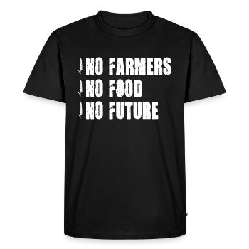 No Farmers No Food No Future Farmer Farmer Demo - Men's Premium Organic T-Shirt - black - Front - Nico (187cm)